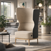 Fauteuil lounge individuel à dossier haut pour espace d'attente de réception de bureau