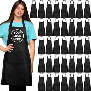 Tabliers noirs unis personnalisables en gros <span class=keywords><strong>pour</strong></span> <span class=keywords><strong>cours</strong></span> <span class=keywords><strong>de</strong></span> peinture, cadeaux promotionnels professionnels, tablier <span class=keywords><strong>de</strong></span> bricolage unisexe réglable et imperméable - Product Image 1