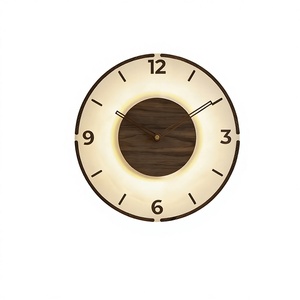 <span class=keywords><strong>Orologio</strong></span> <span class=keywords><strong>da</strong></span> <span class=keywords><strong>Parete</strong></span> Moderno Minimalista Giapponese Rakuten in Legno Massello con Vetro Temperato Trasparente, Radiocomandato e Alimentato a Batteria - Product Image 1