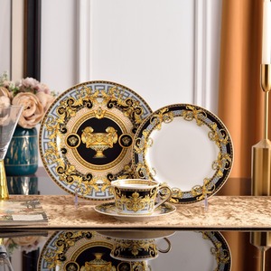 Juego de cena de cerámica ecológico de 4 piezas de estilo europeo al por mayor, vajilla de plato de porcelana con calcomanía personalizada para uso doméstico - Product Image 2