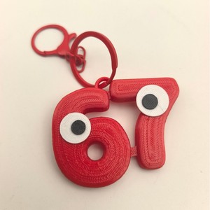 Porte-clés drôle Six Seven 67, porte-clés Meme 6-7, dictons populaires, expressions populaires amusantes, accessoire pour sac à dos - Product Image 1