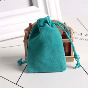 25pcs petit sac en velours avec cordon de serrage emballage de bijoux présentoir et pochettes à bijoux de couleur bleue - Product Image 1