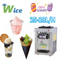 Machine à glace molle automatique de comptoir WICE, 3 prises, 25-28 L/h, pour usage commercial