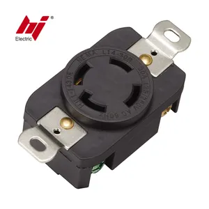 Enchufe de conector de receptáculo NEMA con lista UL 30A Bloqueo giratorio de puesta a tierra 125/250V 3 polos 4 cables