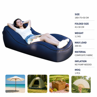 Canapé gonflable d'extérieur, chaise longue de plage, lit de repos portable, matelas en tissu composite