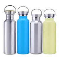 Water Bottle Stainless Steel Mug 1000ml with Bamboo 2021 Outdoor Lid Vacuum Insulated Sport Gym Applicable for Boiling Water