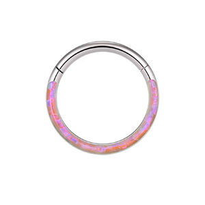 Anillo de titanio ASTM F136 para cuerpo, tira de pavé, Ópalo con bisagras, anillo para tabique, nariz, uñas, labio, anillo, Piercing, joyería para el cuerpo para mujer - Product Image 6