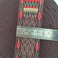 Ruban géométrique Jacquard en sangle tissée de 5cm de large pour sangles de guitare et ceintures de sac Garniture de style tribal