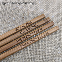 Baguettes en bambou personnalisées pour mariage, vaisselle sur mesure, cadeaux pour mariage/anniversaire/fête/fiançailles/anniversaire de mariage