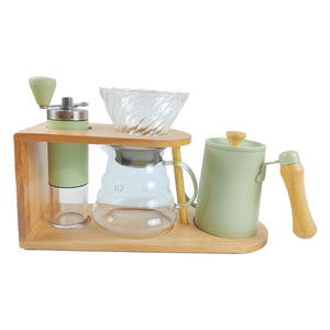 Hopan Manual Coffee Grinder Pea Green Ceramic Handle Adjustable Grind Size For Home Use - Product Image 2