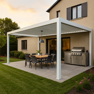 Pergola électrique imperméable de toit de persienne Bioclimatica <span class=keywords><strong>6x3</strong></span> avec l'abat-jour de rouleau a mené les pergolas bioclimatiques en aluminium pour l'extérieur - Product Image 3