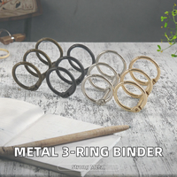 Mécanisme de reliure métallique à 3 anneaux ouvrables, plaqué multicolore, pour carnets, agendas et calendriers de bureau