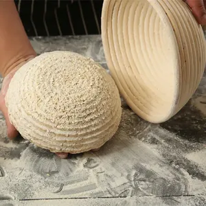 Cestino per la lievitazione del pane rotondo da 25cm fodera in lino panno per pasta madre cesto per la cottura regali per panettieri - Product Image 4