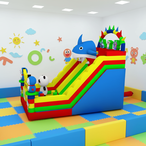 Château gonflable de sécurité pour enfants, personnalisé et coloré, avec toboggan pour jeux en plein air, parc d'attractions, saut à l'élastique - Product Image 4