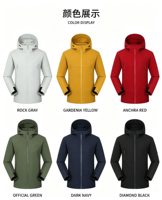 Veste coupe-vent softshell personnalisée avec logo imprimé, fermeture éclair intégrale, pour hommes et femmes, imperméable, pour le sport, le travail et les activités de plein air