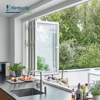 Ventanas de aleación de aluminio corredizas plegables de estilo moderno Simple para tienda de té y café, escaparate para cocina, Villa, baño, Hotel