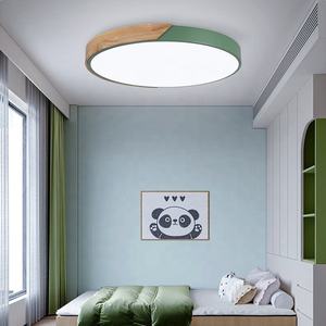 Nordische Deckenlampe in Macaron-Farben, Holz, Rund, Modern, Balkonleuchte, Raumbeleuchtung für Schlafzimmer - Product Image 1