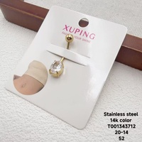 Bijou de piercing pour nombril XUPING, en alliage plaqué or 14 carats, avec zircon brillant, style classique