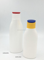 Flacon cosmétique en HDPE de 120 ml avec bouchon à clapet, impression sérigraphique, forme plate