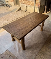 Table de salle à manger STG moderne, portable, de haute qualité, en bois massif, écologique, style farmhouse, pour appartement, hôtel, 6 places