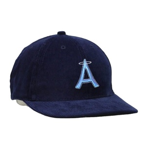 Diseña tu propia gorra de pana al por mayor, azul marino liso, de 6 paneles, con visera plana personalizada, corona alta, 100% algodón, gorras snapback de pana. - Product Image 3