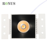 Spot encastré rectangulaire LED sans cadre à double tête COB noir 7W*2