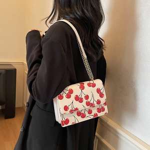 2026 New Fashionable Women's Cherry Pattern Daily Multi functional Diagonal Shoulder <b>Bag</b> Leather Design <b>Bag</b> - Product Image 2