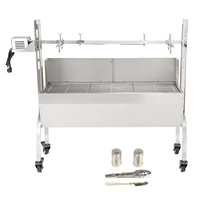 Parrilla de barbacoa eléctrica de carbón de asador giratorio automático de acero inoxidable comercial con parabrisas para cocina interior