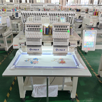 Machine à broder Dahao à deux têtes, à grande vitesse, 1200 tr/min, économique, 12 à 15 aiguilles, pour broderie de casquettes, de chemises plates