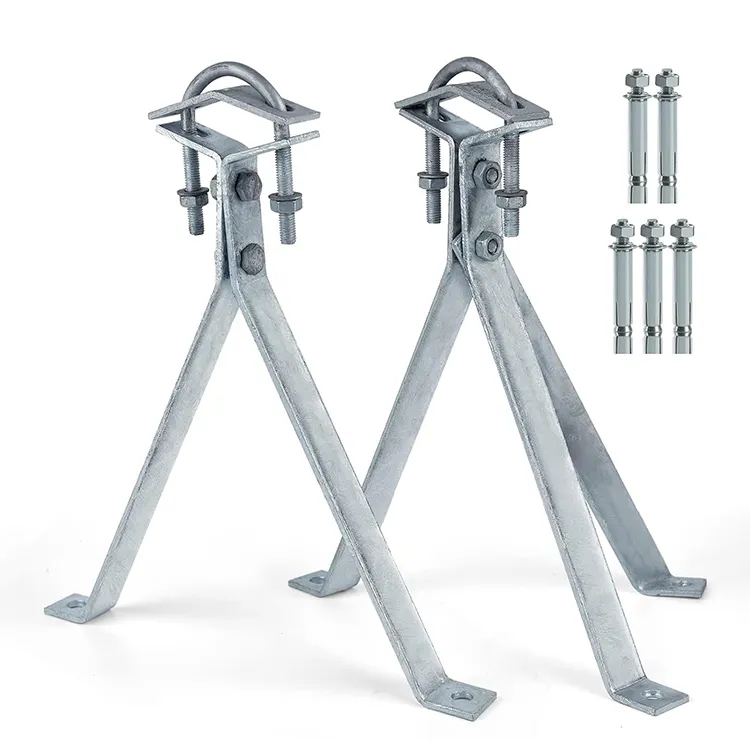 JH-Mech 1 Pair High Performance Antenna Wall Mount Windproof Stand Off Clamps with Expansion Bolts Steel Starlink Mounting Kit