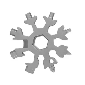 Wellflyer ประแจเกล็ดหิมะอเนกประสงค์18 in 1, เครื่องมือสเตนเลสสตีลประแจหลายฟังก์ชันสำหรับ EDCT-016