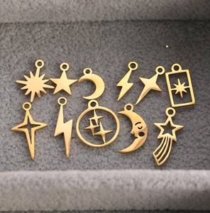 Thunder Flash colgantes de acero inoxidable Lightning Charms DIY personalizar pulseras pendientes suministros de joyería Accesorios - Product Image 6