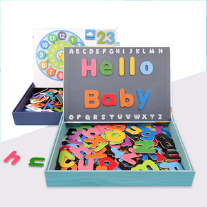 Fornitura di fabbrica di vendita calda per bambini orologio digitale in legno giocattolo lettera di apprendimento educativo puzzle magnetici libro per bambini giocattoli - Product Image 1