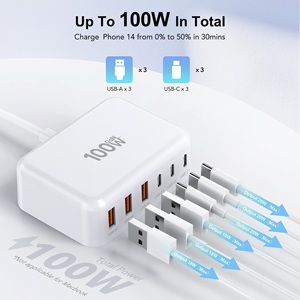 <span class=keywords><strong>USB</strong></span> C Nhanh Chóng Sạc 100W Gan 6-Cổng <span class=keywords><strong>USB</strong></span> C Sạc Trạm <span class=keywords><strong>Hub</strong></span> Khối Cube Tường Sạc <span class=keywords><strong>Power</strong></span> Strip Adapter Cắm Bộ Sạc Adapter - Product Image 2