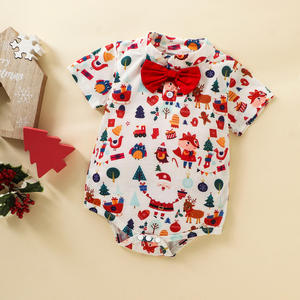 En Existencia, Mameluco Navideño 100% Algodón para Bebé, Mamelucos para Niños Pequeños, <span class=keywords><strong>Ropa</strong></span> para Recién Nacidos con Lazo - Product Image 4