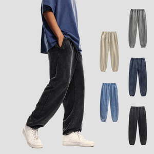 Custom Acid Washed Vintage Sunfade High Waist Sweatpants Loose Fit Streetwear Joggers with Pockets Heavy <b>Weight</b> Winter Seasons - Product Image 2