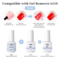 Gel de base et de finition pour ongles 15 ml, marque privée, gel de base caoutchouc, vernis à ongles UV Soak Off, sans résidu, haute brillance, personnalisation OEM du logo