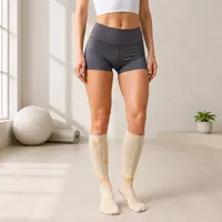 Chaussettes de compression à bout ouvert avec fermeture éclair, respirantes, pour le sport, à pression sur le mollet, couleur personnalisée, vente en gros