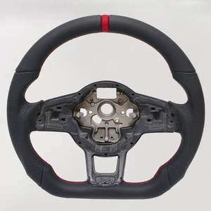 Volante Deportivo <span class=keywords><strong>de</strong></span> Cuero con Franja Superior para VW Golf 7 MK7 GTI GTD GTE Polo Tiguan Touareg Passat CC - Product Image 1