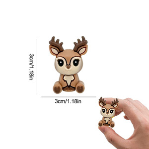 New Style 3D Stereo <b>Silicone</b> <b>Beads</b> Christmas Elk Animal Childrens Beaded Pen Loose Accessories Stock Wholesale Literature Art - Product Image 3