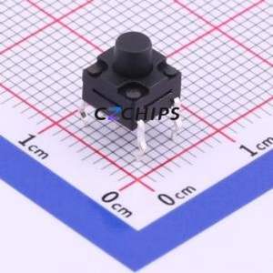 TS-1010-A6B3-D2 Tactile Switch Through hole Component (THT) Switch Single Pole Single Throw Round Button 2.5N Through Hole - Product Image 1