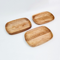 Creatieve ronde houten schaal voor het serveren van eten, milieuvriendelijke sushi-, kaas- en dessert schaal voor trinkets en fruitpresentaties
