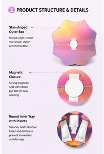 Emballage en papier holographique arc-en-ciel personnalisé avec carton rigide et insert de protection pour produits de beauté, boîte cadeau cosmétique - Product Image 6