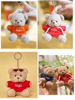 Uyeah OEM/ODM Weiche Maßgefertigte Plüschtiere mit Logoaufdruck Schlüsselanhänger Anhänger Weihnachts-Teddybären Plüschspielzeug Kindergeschenk