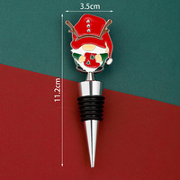 Bouchon de bouteille de vin à thème de Noël, bouchon de bouteille réutilisable en métal avec joint en silicone pour la décoration de table de bar de Noël