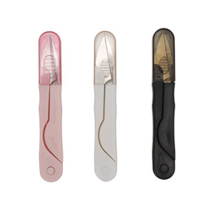 Stainless Steel Pointed Small Fabric Scissors Portable Household <b>Thread</b> Cutting Shears U Shaped Spring Design - Product Image 2