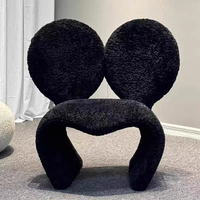 Fauteuil de salon et de chambre moderne et créatif, design Mickey Animal, avec siège rouge