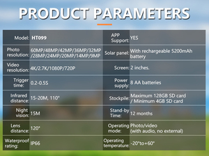 กล้อง CMOS มองกลางคืน Wi-Fi 4K เซ็นเซอร์60MP 1080P IP66กันน้ำโฟกัสอัตโนมัติชั่วโมงทำงานยาวนานการล่าสัตว์ SD ขนาดเล็ก - Product Image 6
