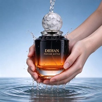 Botol Parfum Kaca Kosmetik Mewah 30ml 50ml 100ml Kosong untuk Pewarna Lukis dengan Cetak UV Kustom, Tutup Resin, dan Kemasan Kotak