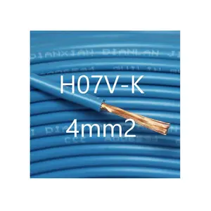 Electrical House Wiring Materials H07V K 4mm2 450/750V Single Core PVC insulation Cable and Wire for House